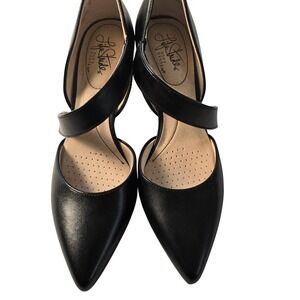 🆕️ NWOT - Life Stride Black Faux Leather Pointed Toe‎ Mary Jane Heels Size 7M